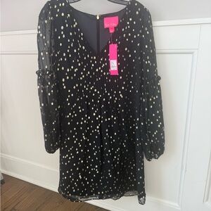 NWT Lilly Pulitzer Black and Gold dress, cocktail party perfect!!
